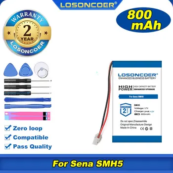 100% Оригинальный аккумулятор LOSONCOER 800 мАч для Bluetooth-гарнитуры Sena SMH5 SMH5D SPH10H