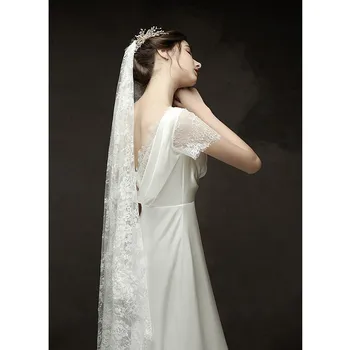 Легкое свадебное платье, французская атласная свадебная фата