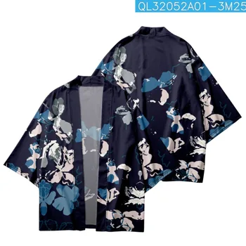 Японское кимоно с цветочным принтом Tie Dye, пляжные шорты, традиционный Японский кардиган, Юката, пара, Женщины, Мужчины, уличная одежда