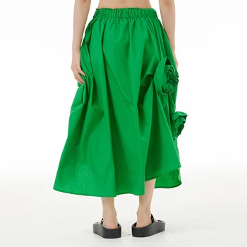 2023 Летняя Новая женская одежда Yk2 с объемным декором, юбка с цветочным рисунком, свободная юбка нерегулярной формы в стиле ретро, женская юбка
