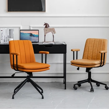 Современная минималистичная офисная мебель Дизайнерское креативное кресло для отдыха с спинкой, вращающееся кресло с подъемником для спальни, удобное компьютерное кресло