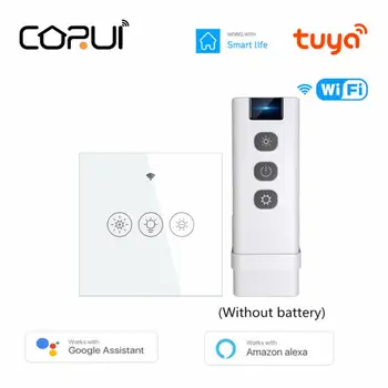 CORUI Tuya Smart WiFi + RF433 Переключатель Регулировки яркости света EU/US 2/3-Полосный Переключатель с несколькими Режимами управления Поддержка Alexa Google Home Smart Life
