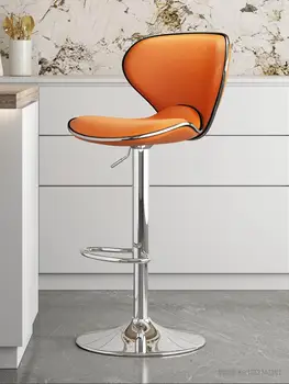 Скандинавский барный стул, подъемный стул, барная мебель, высокий стул на стойке регистрации, барный стул, современный минималистичный стул с высокой спинкой