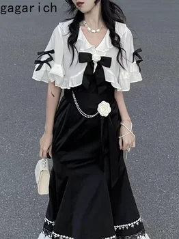 Женская одежда Gagarich, женский весенне-летний костюм Sweet Spicy, 2023, Новое элегантное платье с рыбьим хвостом во французском стиле, комплект из двух предметов