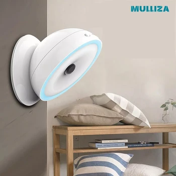 Маленький ночник для индукции человеческого тела, креативная зарядка, освещение коридора в спальне, 360-градусная светодиодная вращающаяся индукционная лампа