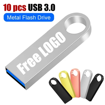 10 ШТ./лот USB Флэш-накопитель 3.0 Флешка 8 ГБ 16 ГБ 32 ГБ 64 ГБ 128 ГБ Металлический Флешечный Диск 3.0 Флеш-накопитель memory cle stick USB Флэш-накопитель