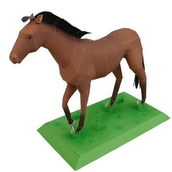 Чистокровная лошадь Искусство Оригами ручной работы, Складная Мини-симпатичная 3D бумажная модель Papercraft Animal, поделки для подростков и взрослых, игрушки для рукоделия QD-082