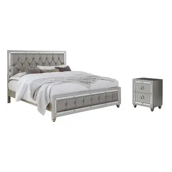 Кровать и прикроватный столик с мягкой обивкой Стандартный настраиваемый спальный гарнитур для мебели для спальни