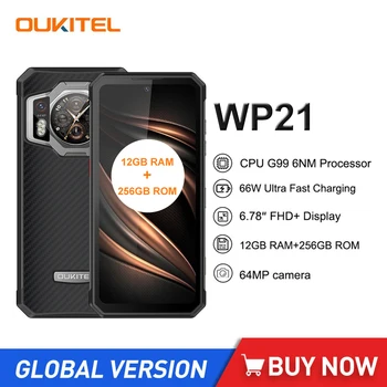 Oukitel WP21 Прочный Телефон 6,78 “FHD + Ночного видения 9800 мАч Android 12 Мобильный Телефон 64-Мегапиксельная Камера Helio G99 12 ГБ + 256 ГБ Смартфоны