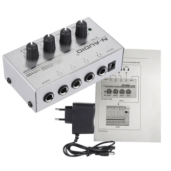 HA400 Ультракомпактный 4-канальный Мини-аудио стереоусилитель для наушников с адаптером питания