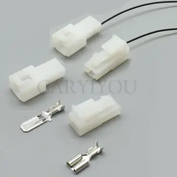 5 Комплектов белого пластика sumitomo 6,3 мм с 1-контактным разъемом для мужчин и женщин с незапечатанным кабелем, штекер для подключения авторазъема 6070-1471 6070-1481
