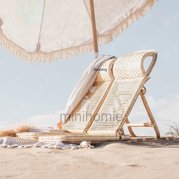 Изготовленное на заказ пляжное кресло Мебель для дома Плетеное кресло со спинкой Пляжные стулья Складное кресло Портативный Походный стул для отдыха mc