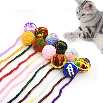 Игрушки для домашних кошек предназначены для самостоятельного развлечения, жуют и дразнят кошек, игрушечные шарики, цветные шерстяные шарики, принадлежности для кошек, игрушки-непоседы для кошек, аксессуары