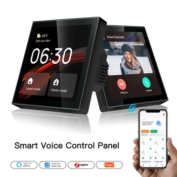 2023 встроенное голосовое управление Alexa tuya wireless smart home zigbee gateway 4-дюймовая центральная панель управления smart life