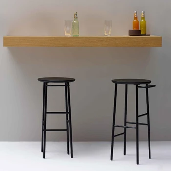 Скандинавские барные стулья из кованого железа для кухонной мебели, барный стул, креативная роскошная черная дизайнерская ресторанная мебель для дома GPF55YH