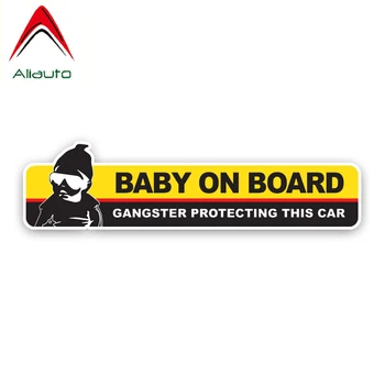 Предупреждающий знак Aliauto, наклейка на автомобиль, прекрасный ребенок на борту, наклейка из ПВХ, царапины на крышке для Skoda Rapid Lexus Suzuki Jaguar, 18 см * 5 см
