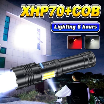 Супер яркий фонарик, мощный фонарь, USB Перезаряжаемый, Масштабируемый, Наружный, 4-ядерный, для самообороны, охоты, ловли карпа, Рабочая светодиодная лампа