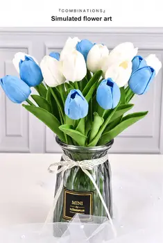 Разноцветные тюльпаны Искусственные Цветы Стебли тюльпанов Настоящие Тюльпаны для свадебного букета Цветочная композиция Декор кладбищенского стола