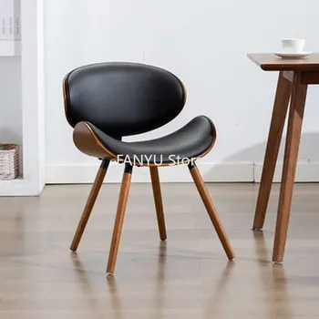 Минималистичный Креативный дизайн обеденных стульев, Расслабляющая спинка деревянных обеденных стульев, Кухонные принадлежности Sillas De Comedor, Предметы домашнего обихода WZ50DC