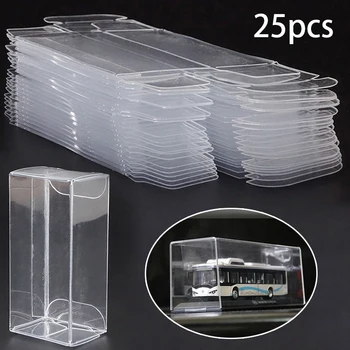 25шт Прозрачная Пластиковая Упаковочная коробка для модели игрушечного автомобиля из ПВХ Прозрачная витрина Контейнер Ящик для хранения Коробка для защиты дисплея