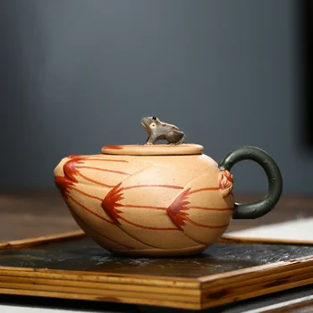 180 МЛ Чайник из Исинской фиолетовой глины Семена Лотоса Лягушка Zisha Tea Pot Tea Fun Ручной работы Кунг-Фу Чайный Набор Чайная Посуда