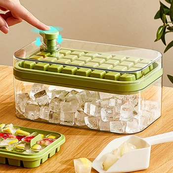 Форма для изготовления кубиков льда 2 В 1 Силиконовый пресс-кубик для льда DIY Креативные Кухонные гаджеты Летний Охлаждающий Инструмент для подачи льда для напитков