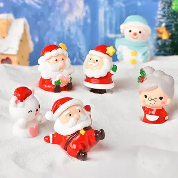 Микроландшафтный портативный рождественский мини-орнамент из смолы, аксессуары для кукольного домика
