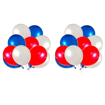 120 упаковок красных белых и синих воздушных шаров 12 Дюймовые латексные воздушные шары для вечеринок Идеальное украшение для вечеринки по случаю Дня рождения на все случаи жизни