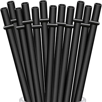 12 упаковок многоразовых черных соломинок, 9 