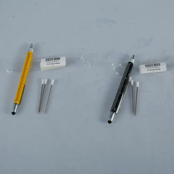 Новая многофункциональная ручка-шариковая ручка 6 В 1 с линейкой, крестообразная отвертка с плоской головкой, карманная ручка-мультитул с сенсорным экраном, 3