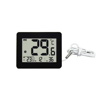 Цифровой двойной термометр Наружный комнатный термометр для пожилых людей, электронный регулятор температуры в детской комнате, черный