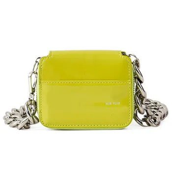 Толстая металлическая цепочка, зеленый кошелек, сумка через плечо, мини-маленькая женская сумка, нагрудная сумка, нулевой кошелек, сумка через плечо.